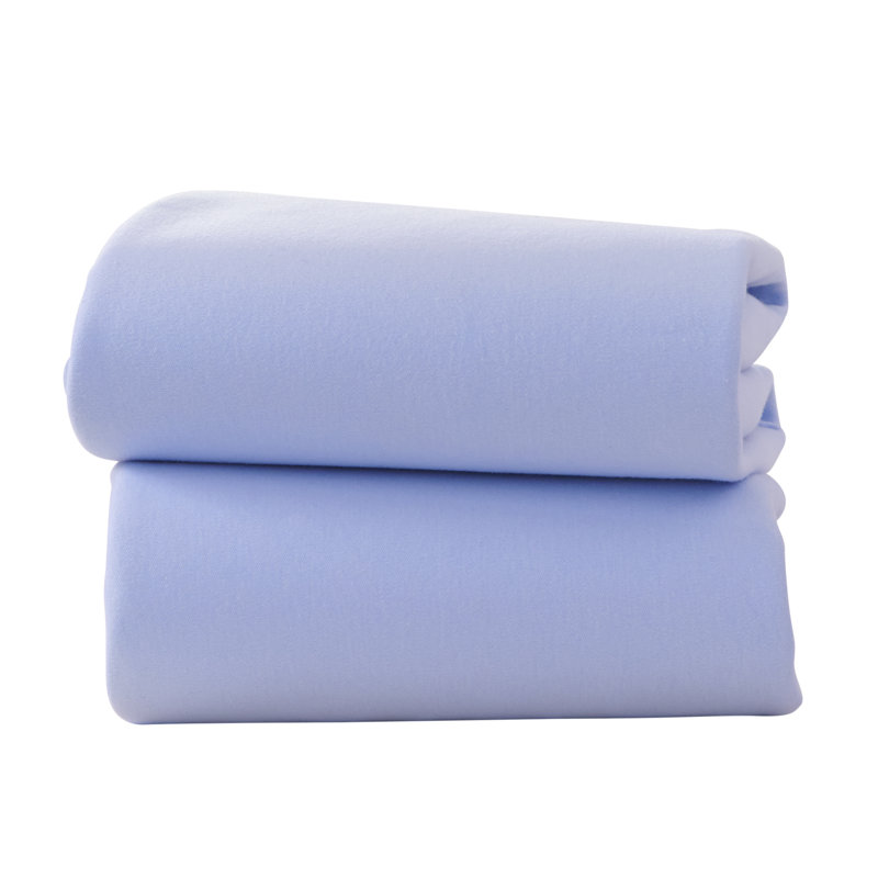 100% Cotton 2 - Piece Cot Sheet Set, Blue