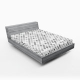 Ambesonne Geometric Fitted Sheet 2-Pack Zig Zag Hexagon White