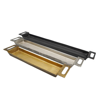 Ensemble de 3 plateaux de couloir Slim, argent noir et aluminium doré