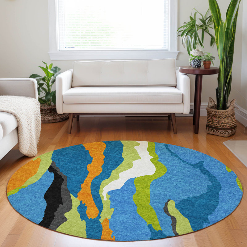 Tapis intérieur / extérieur lavable Petala , 8 pi x 8 pi