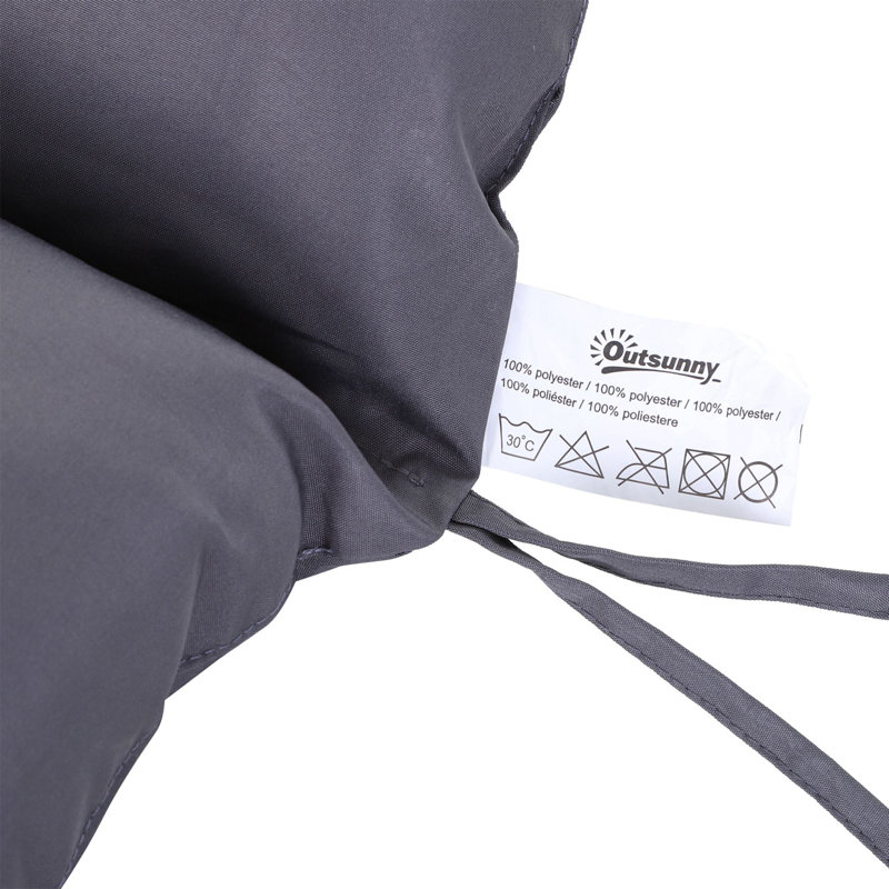 Coussins pour banc de jardin 2 places, 9,9 cm d'épaisseur, pour extérieur., Gris