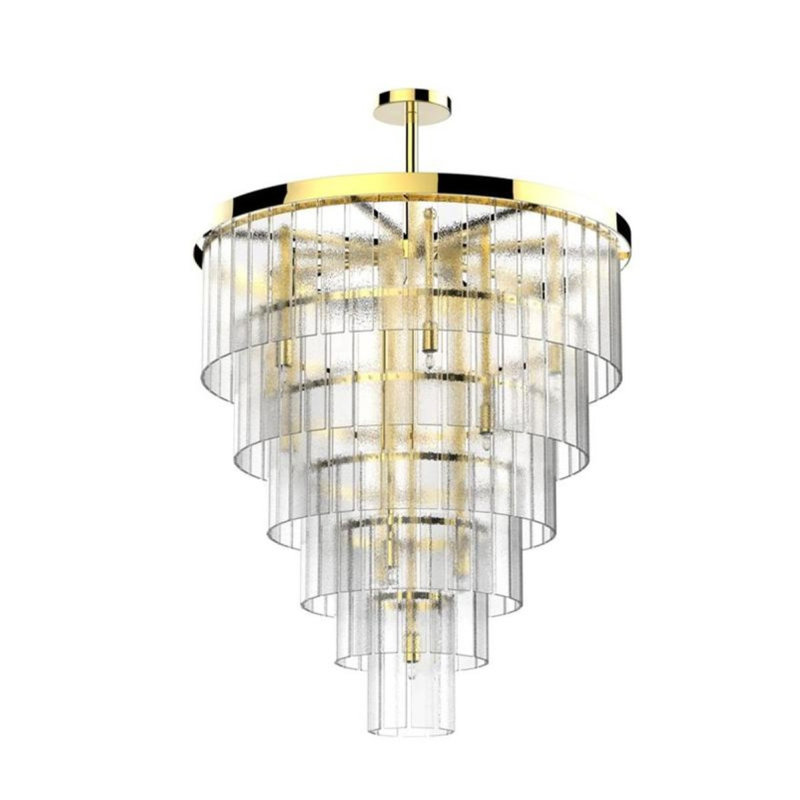 Light Ceiling Diana Dimmable Pendant Chandelier, Antique Brass, Frosted, 20" Diameter x 41" Height