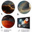 Ensemble de reproductions d'art mural en métal orange et bleu, "Space Dreams II - Galaxies"