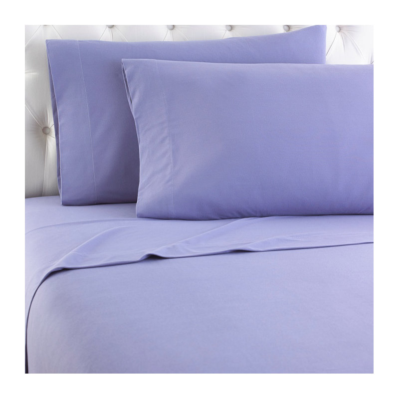 Ensemble de draps à poche profonde en microflanelle® de couleur unie, Ensemble de draps pour lit double + drap-housse et