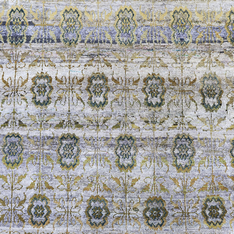 Brown Alchemy Transitional Silk Wool Blend Rug - 5'9" x 9'5"
