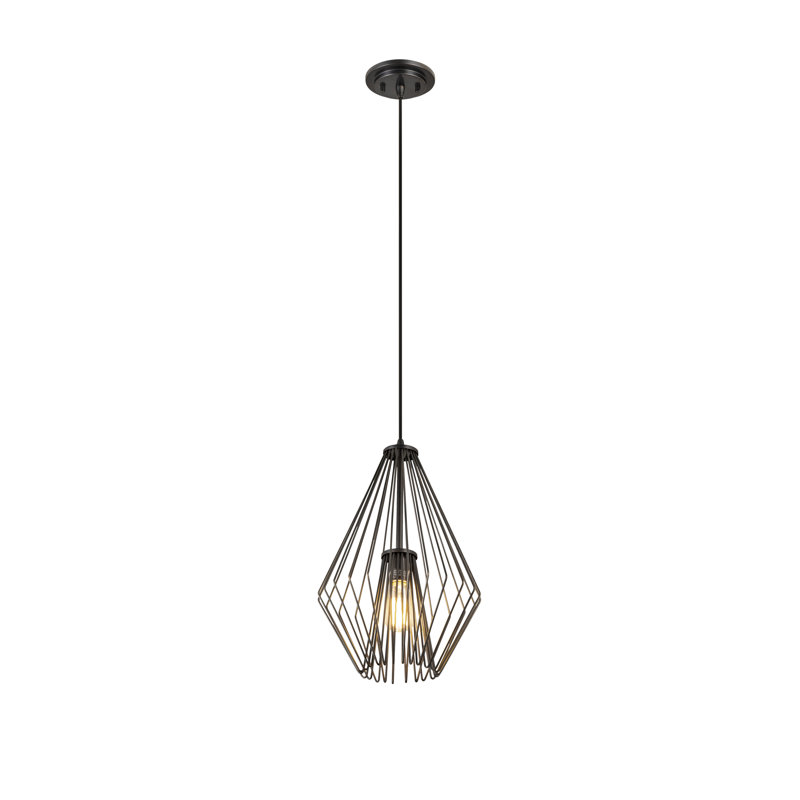 Adaela - 1 lumière géométrique simple, Bronze plaqué, H 21,5 po x l 12,25 po x P 12,25 po