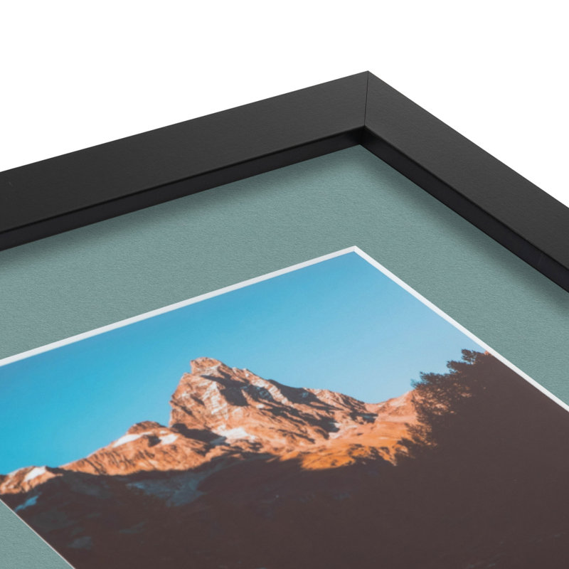 Cadre pour photo simple 5 "x 5" en bois mat, Vert de Nil