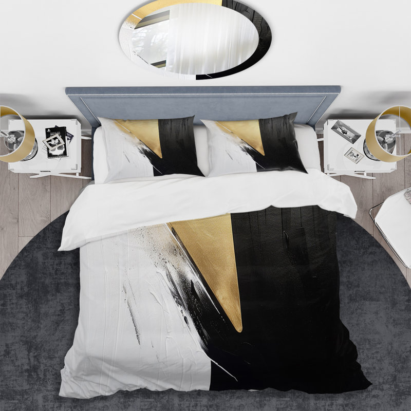 Ensemble de housse de couette en microfibre / polyester Minimal Joy, Housse de couette pour grand lit et 2 taies décor