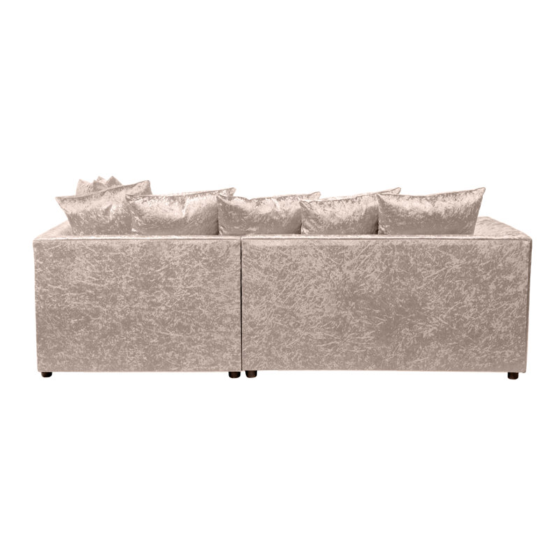 Romelia 3 Seater Velvet Sofa & Chaise, Right Hand Facing, Mink