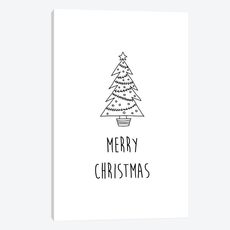 «Merry Christmas», art textuel sur toile, H 18 po x l 12 po x P 1,5 po, Toile tendue, Pas de tapis