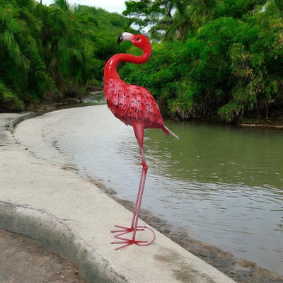 Flamingo No Additional Durability Metal Garden Statue