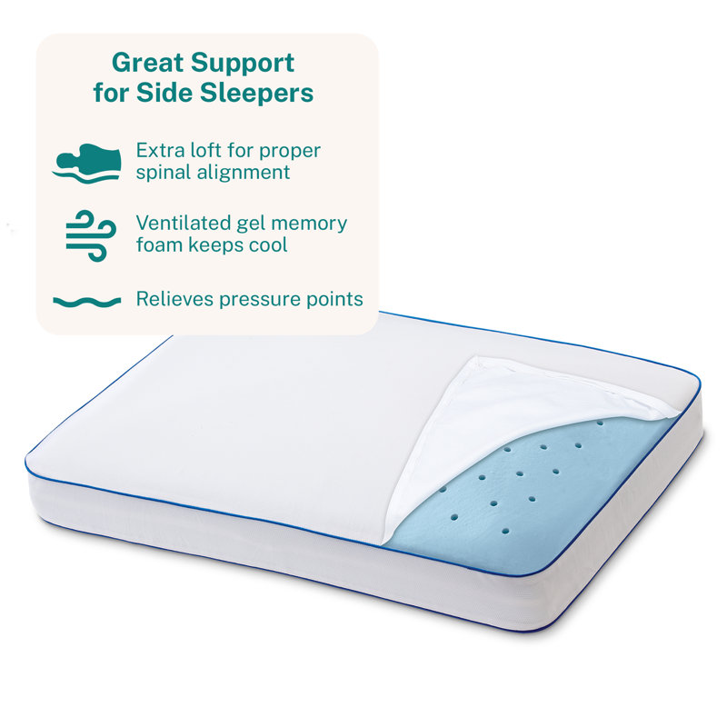 Standard Size Cooling Gel Memory Foam Pillow with Zipper
