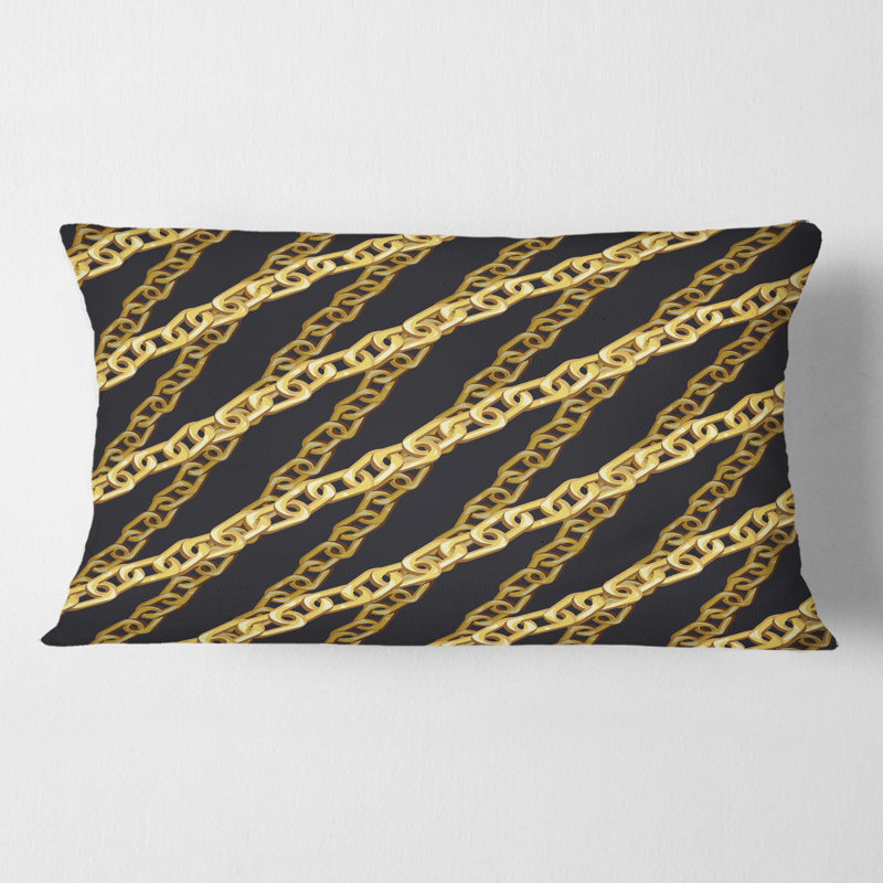Chaîne Golden ZigZag - coussin décoratif moderne imprimé Mid-Century