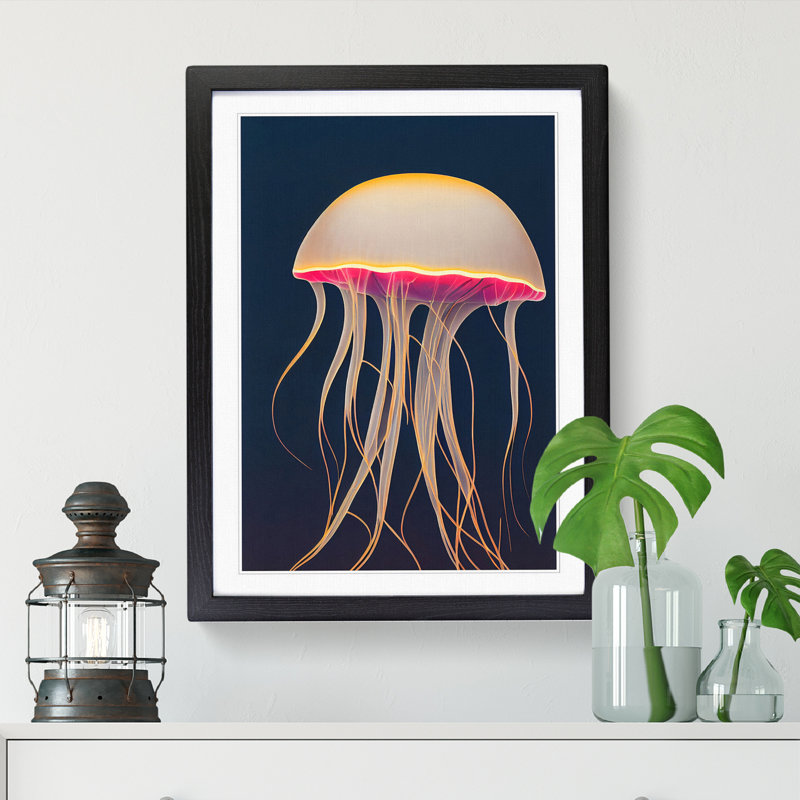Casas Jellyfish Vol.5 - Picture Frame Print, 34" H x 25" W, Beige
