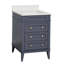 Ensemble de meuble-lavabo simple 24 po avec comptoir à quartz gris Francfort-762033613-745017087