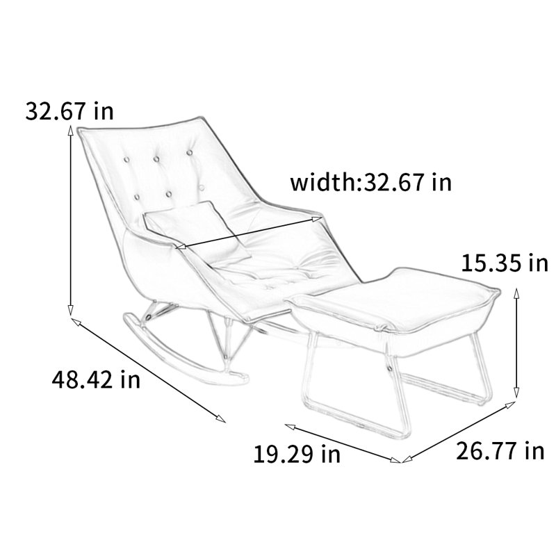 Chaise berçante confortable, Noir
