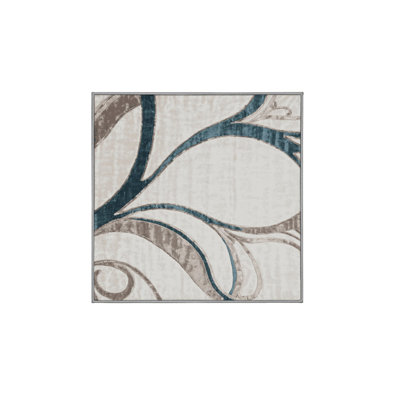 Tapis gris soyeux et moelleux, Carré 4 pi