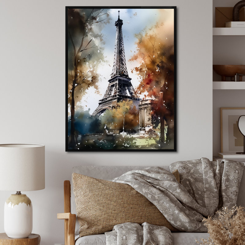 «Paris On A Sunny Day II», reproduction sur toile, H 40 po x l 30 po x P 1,5 po, Cadre flottant noir