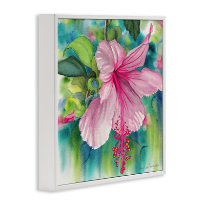 Delicate Beauty Hibiscus Framed Giclee Art, Design By Christine Reichow