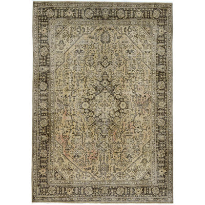 Tapis oriental délavé à la main 6 pi 5 po x 9 pi 3 po
