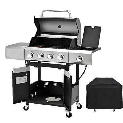 Barbecue en acier inoxydable avec brûleur 36 000 BTU, barbecue au propane à 3 brûleurs