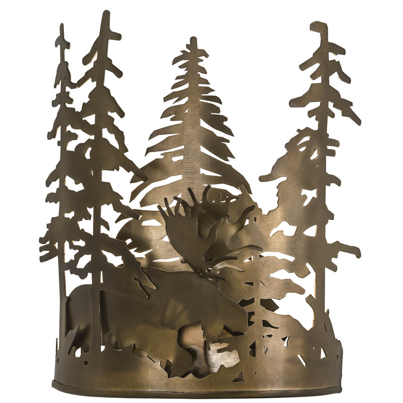 Rustic Lodge Flush Mounted Sconce, Antique Copper