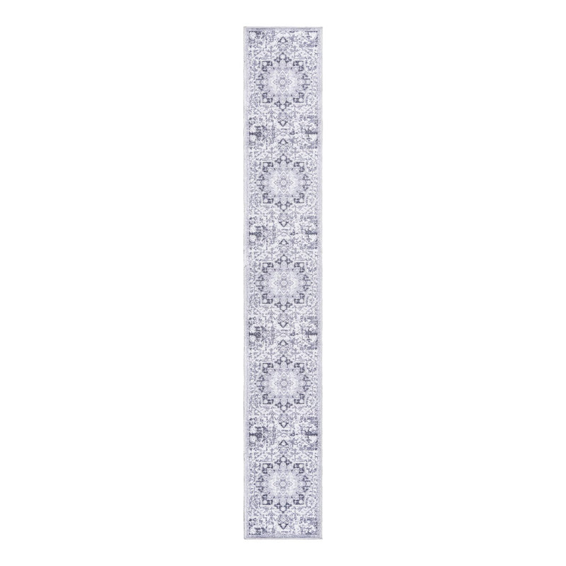 Tapis oriental gris Braegger, Tapis de couloir 2 pi x 13 pi 1 po
