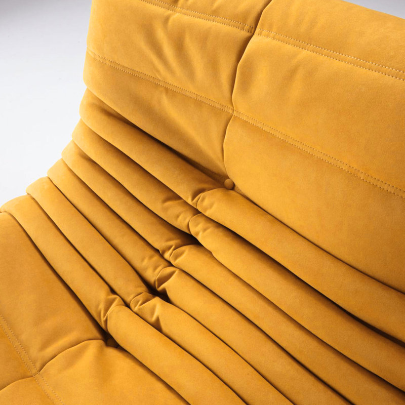 Danial Foam Armless Bean Bag Lounger, Yellow Microfiber/Microsuede