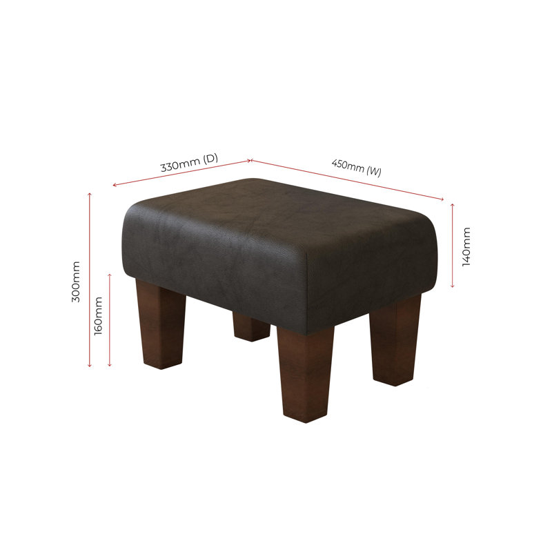 Collado Wood Contemporary Leg, Mahogany, Black, Italian Leather