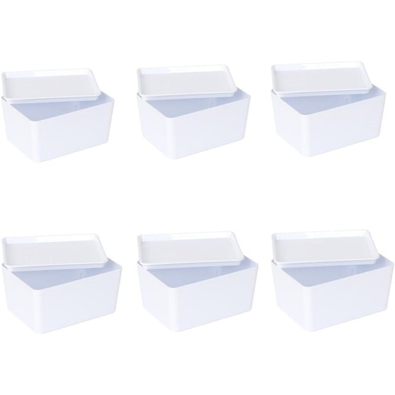 Rebrilliant Plastic Storage Bin With Lid, White Basket With Handle For Organizing, Multipurpose For Classroom, Drawers, Desktop, Office, Playroom, Shelves, Closets