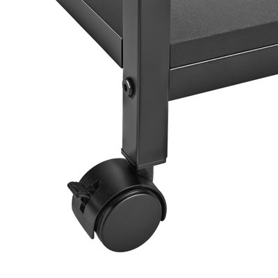 3 Tier Printer Stand with Adjustable Shelf, Power Outlet and USB Port, Rolling Printer Cart on Wheels, Large Printer Scanner Table with Storage for Home Office