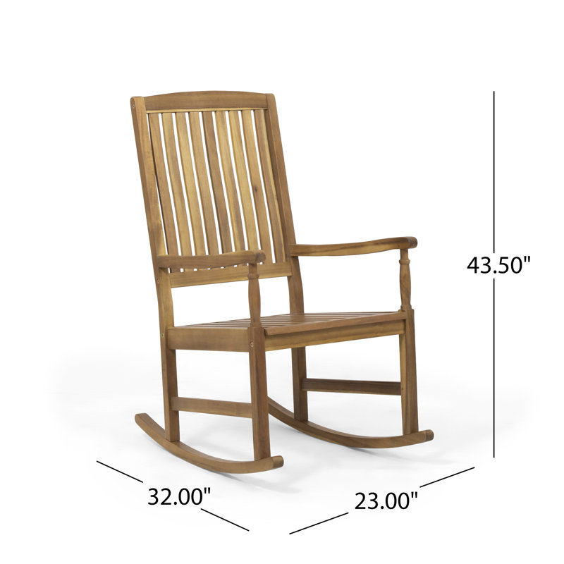 Outdoor Mccomb Rocking Solid Wood Chair, Teak