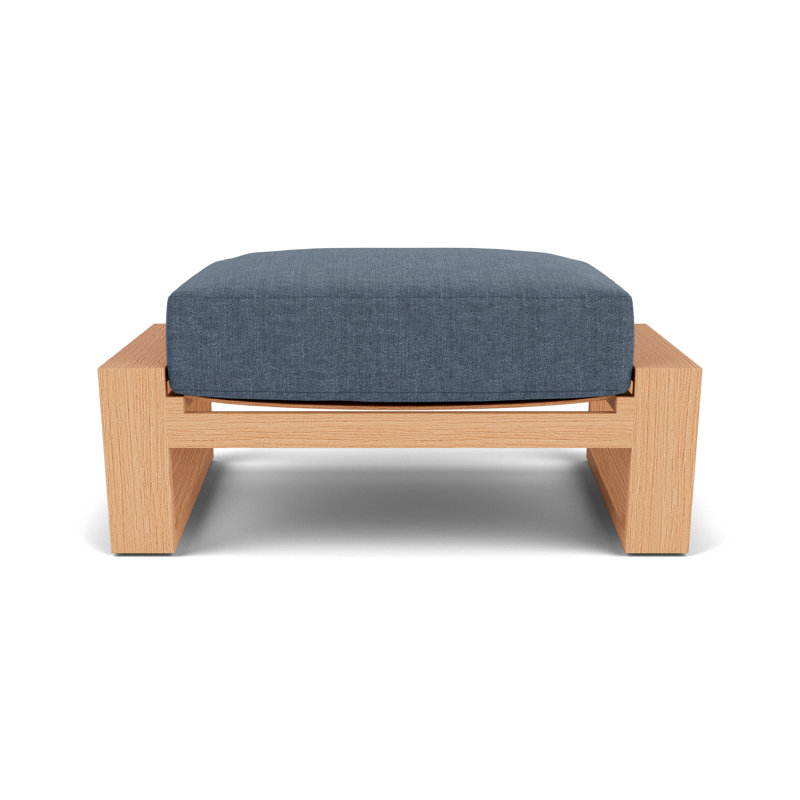 Pursuit Rectangle Outdoor Ottoman Patio Ottoman, Deluna Aegean