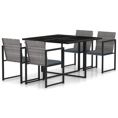 Ensemble repas d'extérieur gris, noir et anthracite
