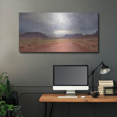 Art mural en métal luxueux «Colorado Country Roads» par Lori Deiter, 48 po x 24 po