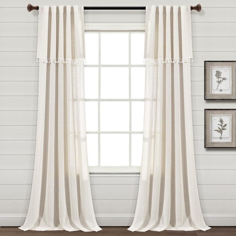 Paire de rideaux semi-transparents avec passe-tringle Ivy, Gris