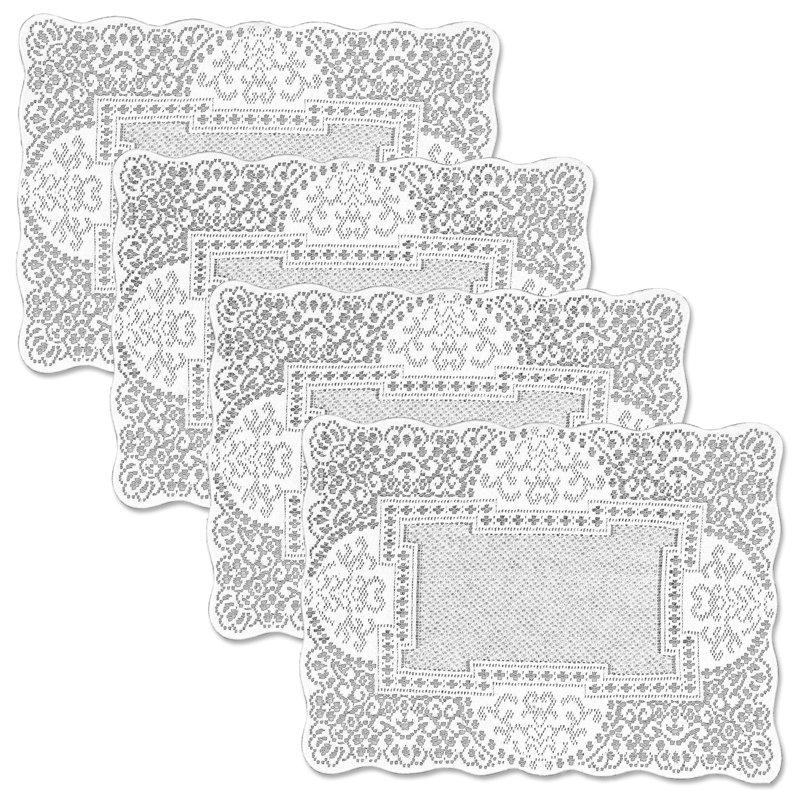 Napperon en coton 19 po Portia, Blanc