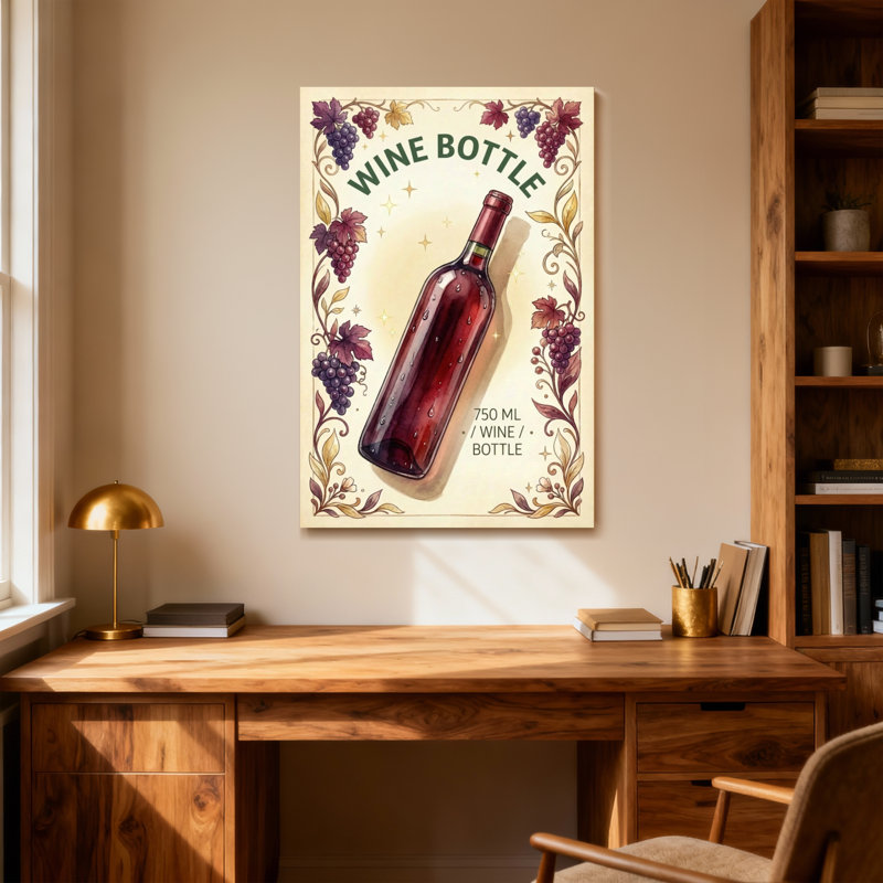 Motif décoratif de vigne raisin, H 24 po x l 16 po