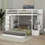 Lit superposé simple au-dessus de double avec tablettes à 3 niveaux, tiroirs et escalier de rangement Jullieta-814092371