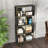 Small Area 4 Bookcase - Rustic Industrial Design, Black+gold, Functional Storage Choice Solution