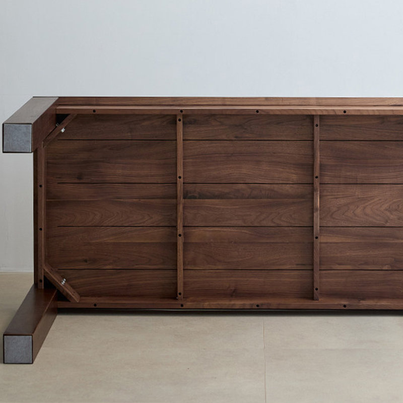 Bureau rectangulaire multifonctionnel en noyer robuste, H 29,52 po x l 55,11 po x P 31,49 po