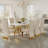 Luxury White Dining Table With Polished Geometric Base-1737727678