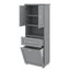 Armoire de salle de bain haute avec portes de panier à linge intégrées et section de rangement ouverte supérieure-1327057588