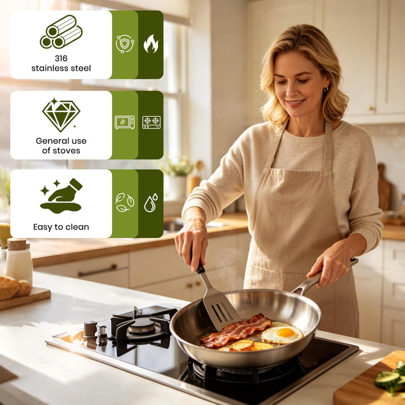 30cm Tri-Ply Stainless Steel Frying Pan
