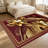 1PC Vintage Gold 3D Embossed Tropical Floral Leaf Pattern area rugs for Living Room, Soft, All seasons, Easy-maintain, Washable Indoor mat, Farmhouse suitable for for dining room, bedroom, entryway...-2000563659