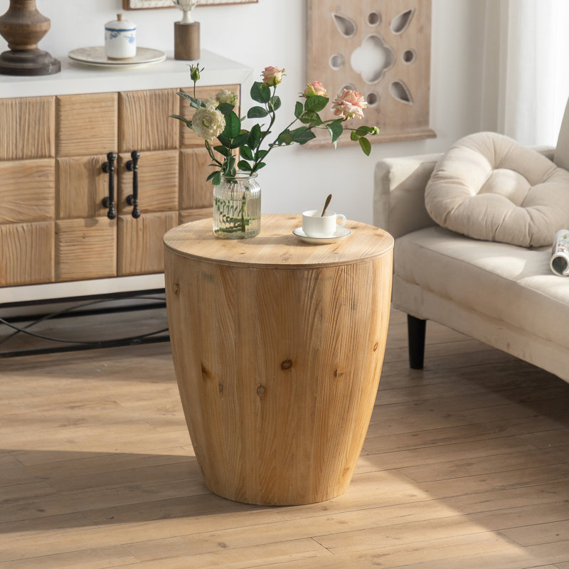 Table basse de style rétro avec rangement suffisant - Bois massif et fabrication, 20,63 po x 20,63 po x 23,47 po, capacité de charge de 220 lb, espace, sapin de forme rétro facile à nettoyer, carré de 20,63 po, 23,47 po