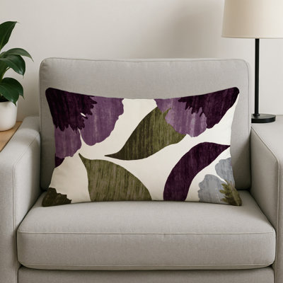 Coussin décoratif intérieur et extérieur gris aquarelle