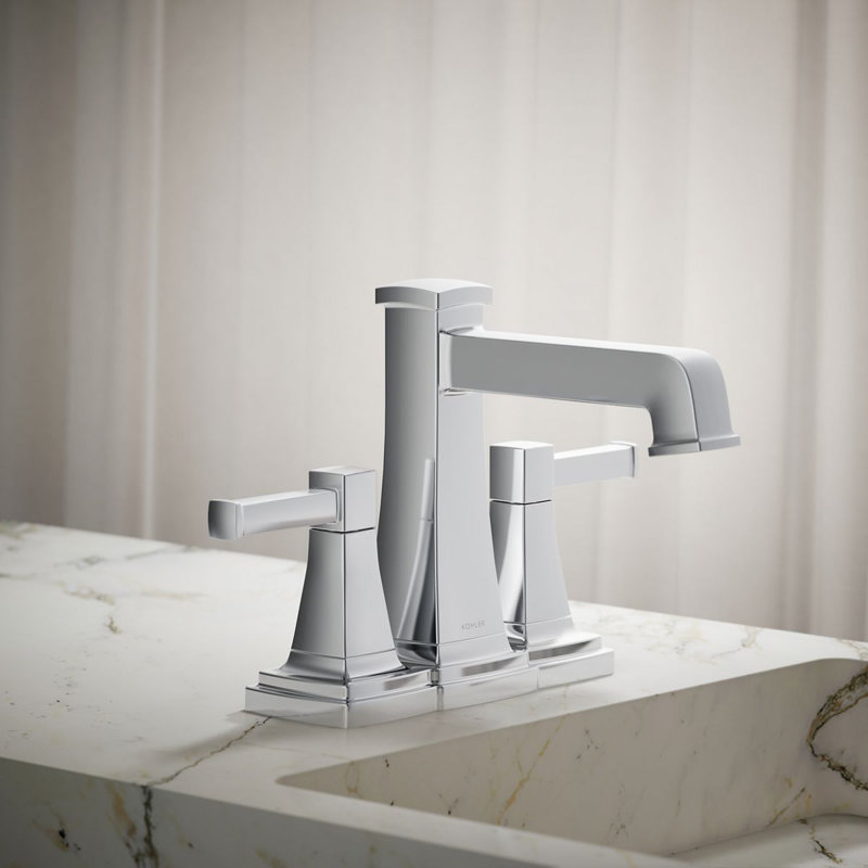 Riff Centerset Bathroom Sink Faucet, 1.0 GPM, Polished Chrome