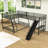 Twin over Full and Twin L-Shaped Triple Bunk Bed with Built-in Desk, Slide, and Full-Length Guardrails