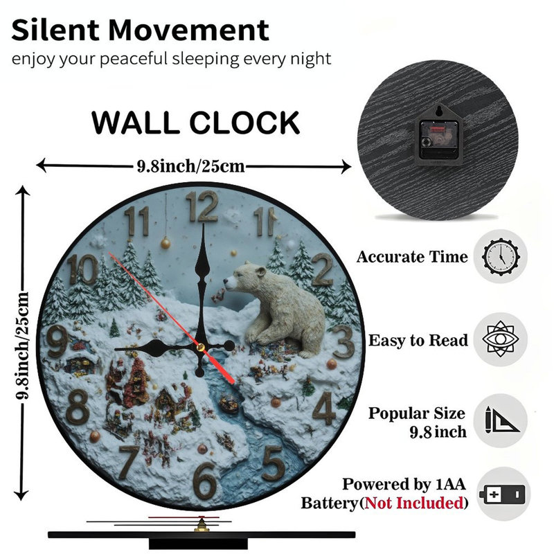 Horloge de Noël avec lumières de Noël